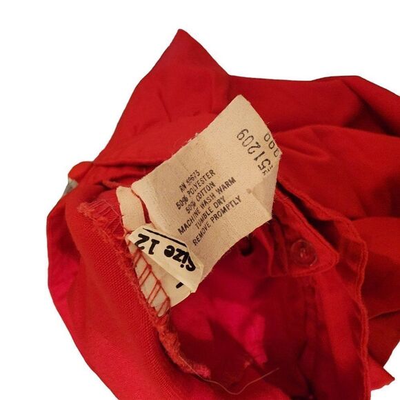 Vintage 1970s Wrap Skirt Womens Size Small Red Cotton Blend USA - Picture 4 of 4